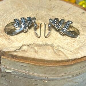 Brighton collectibles earrings “Goddess” smoky quartz crystal